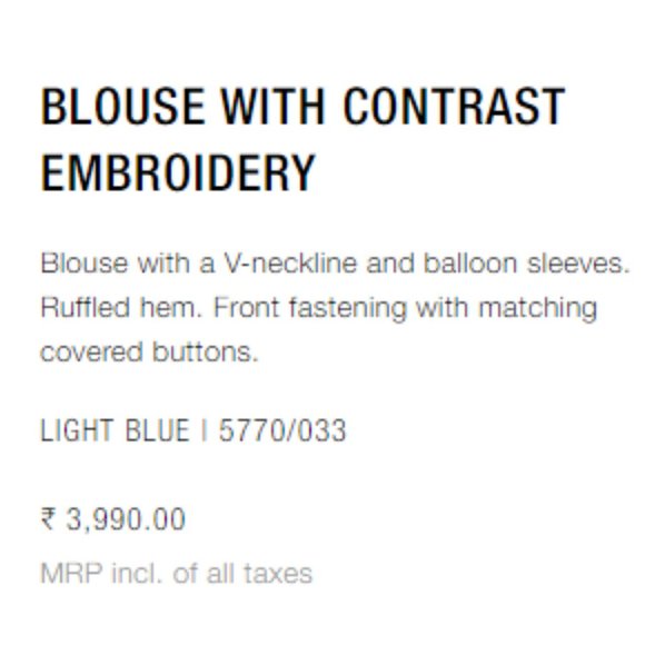 ZARA Blouse with Contrast Embroidery - XS - Picture 10 of 10